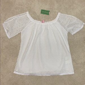 NWT Lillette Top Resort white eyelet XS